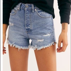 Free People Crvy Vintage Hi-Rise Shorts 32